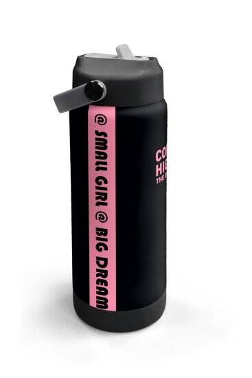 Coral High Siyah Pembe Desenli Katlanır Ağızlıklı Çelik Termos 650 ml 38355 - 3