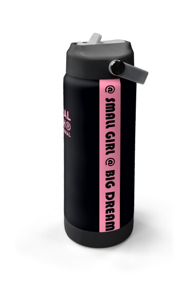 Coral High Siyah Pembe Desenli Katlanır Ağızlıklı Çelik Termos 650 ml 38355 - 4