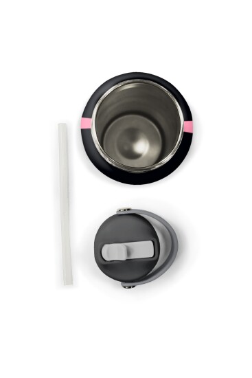 Coral High Siyah Pembe Desenli Katlanır Ağızlıklı Çelik Termos 650 ml 38355 - 6