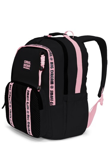 Coral High Siyah Pembe Okul Sırt Çantası 24410 - 2