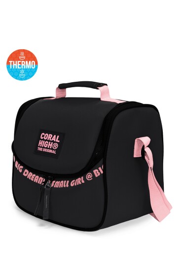 Coral High Siyah Pembe Thermo Beslenme Çantası 27410 - CORAL HIGH