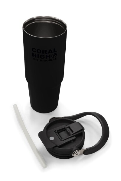 Coral High Siyah Pipetli ve Direkt İçim Çelik Termos 900 ml 38750 - 8