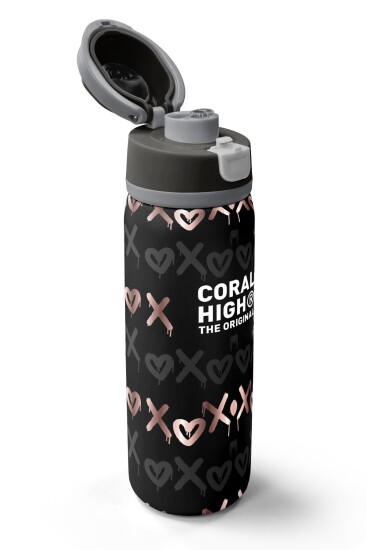 Coral High Siyah Pudra Desenli Pipetli ve Direkt İçim Çelik Termos 800 ml 38595 - 3