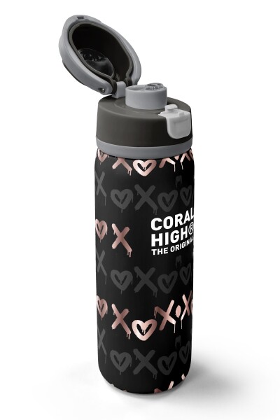 Coral High Siyah Pudra Desenli Pipetli ve Direkt İçim Çelik Termos 800 ml 38595 - 3