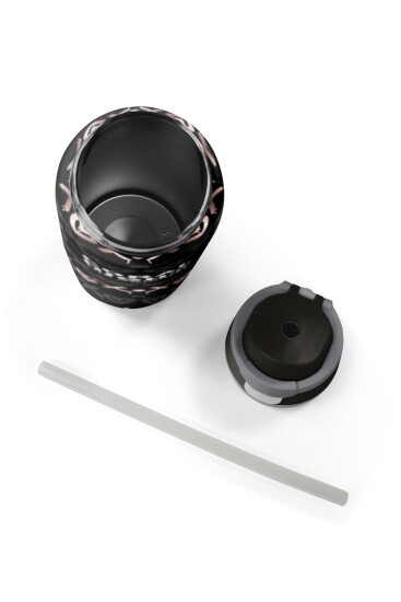 Coral High Siyah Pudra Desenli Pipetli ve Direkt İçim Çelik Termos 800 ml 38595 - 8