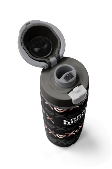 Coral High Siyah Pudra Desenli Pipetli ve Direkt İçim Çelik Termos 800 ml 38595 - 7
