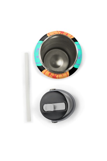 Coral High Siyah Renkli Bisiklet Desenli Katlanır Ağızlıklı Çelik Termos 650 ml 38325 - 6