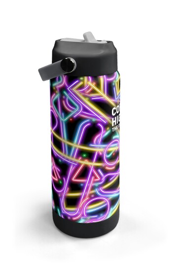 Coral High Siyah Renkli Neon Desenli Katlanır Ağızlıklı Çelik Termos 650 ml 38330 - 3