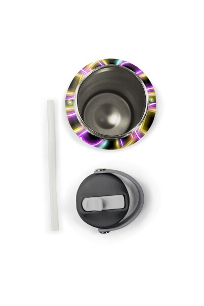 Coral High Siyah Renkli Neon Desenli Katlanır Ağızlıklı Çelik Termos 650 ml 38330 - 6