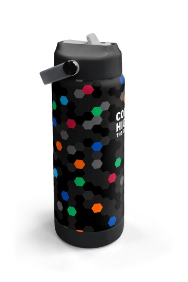 Coral High Siyah Renkli Petek Desenli Katlanır Ağızlıklı Çelik Termos 650 ml 38310 - 3