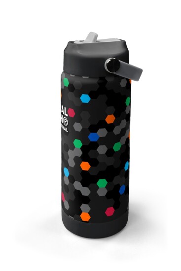 Coral High Siyah Renkli Petek Desenli Katlanır Ağızlıklı Çelik Termos 650 ml 38310 - 4