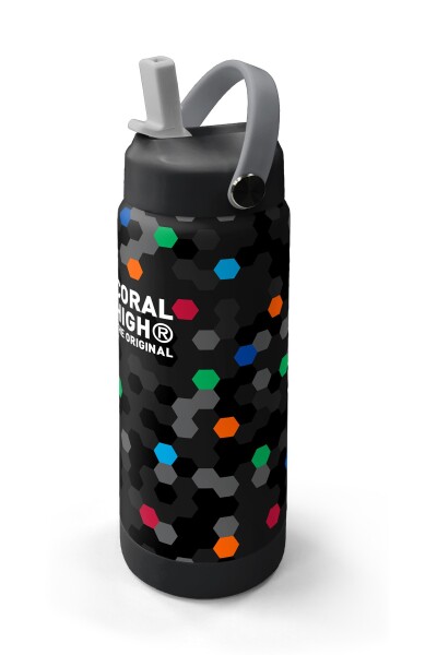Coral High Siyah Renkli Petek Desenli Katlanır Ağızlıklı Çelik Termos 650 ml 38310 - 2