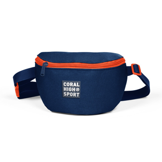Coral High Sport Lacivert Neon Turuncu İki Bölmeli Bel Çantası 22610 