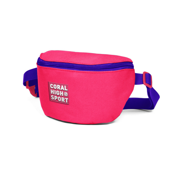 Coral High Sport Neon Mercan Mor İki Bölmeli Bel Çantası 22612 - 2