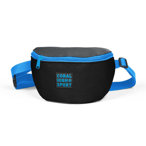 Coral High Sport Siyah Koyu Gri İki Bölmeli Bel Çantası 22614 - 1