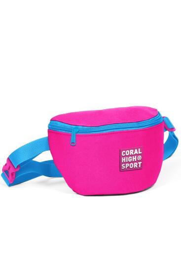 Coral High Sport Neon Pembe Mavi İki Bölmeli Bel Çantası 22623 - 3