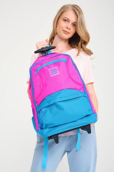 Coral High Sport Pembe Mavi Dört Bölmeli USB'li Çekçekli Sırt Çantası 23253 - 6
