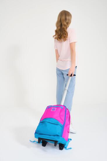 Coral High Sport Pembe Mavi Dört Bölmeli USB'li Çekçekli Sırt Çantası 23253 - 9