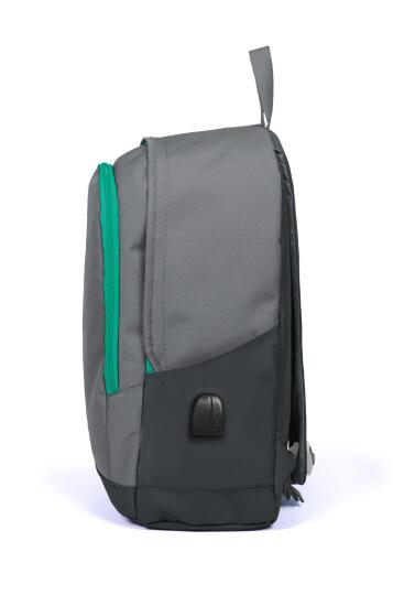 Coral High Sport Gri Üç Bölmeli USB Şarjlı Kulaklık Çıkışlı Sırt Çantası 23233 - 2