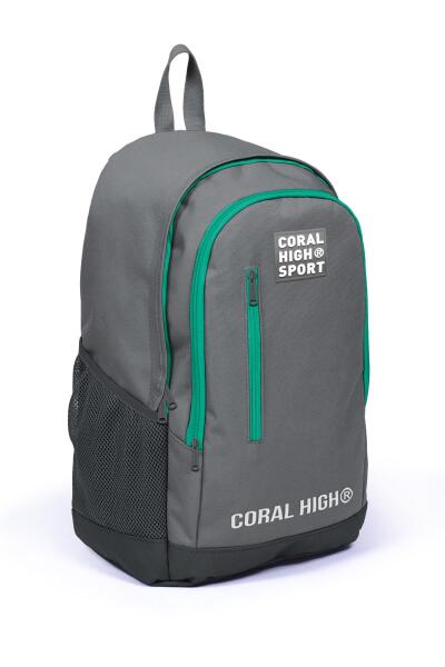 Coral High Sport Gri Üç Bölmeli USB Şarjlı Kulaklık Çıkışlı Sırt Çantası 23233 - 3