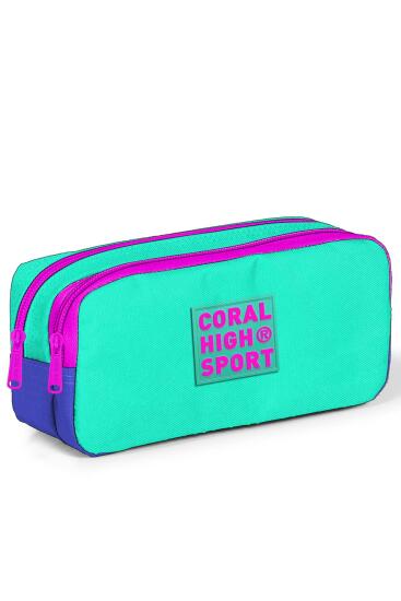 Coral High Sport Su Yeşili Lavanta İki Bölmeli Kalem Çantası 22272 