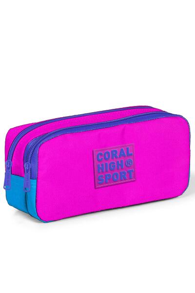 Coral High Sport Pembe Mavi Iki Bölmeli Kalem Çantası 22273 - 1