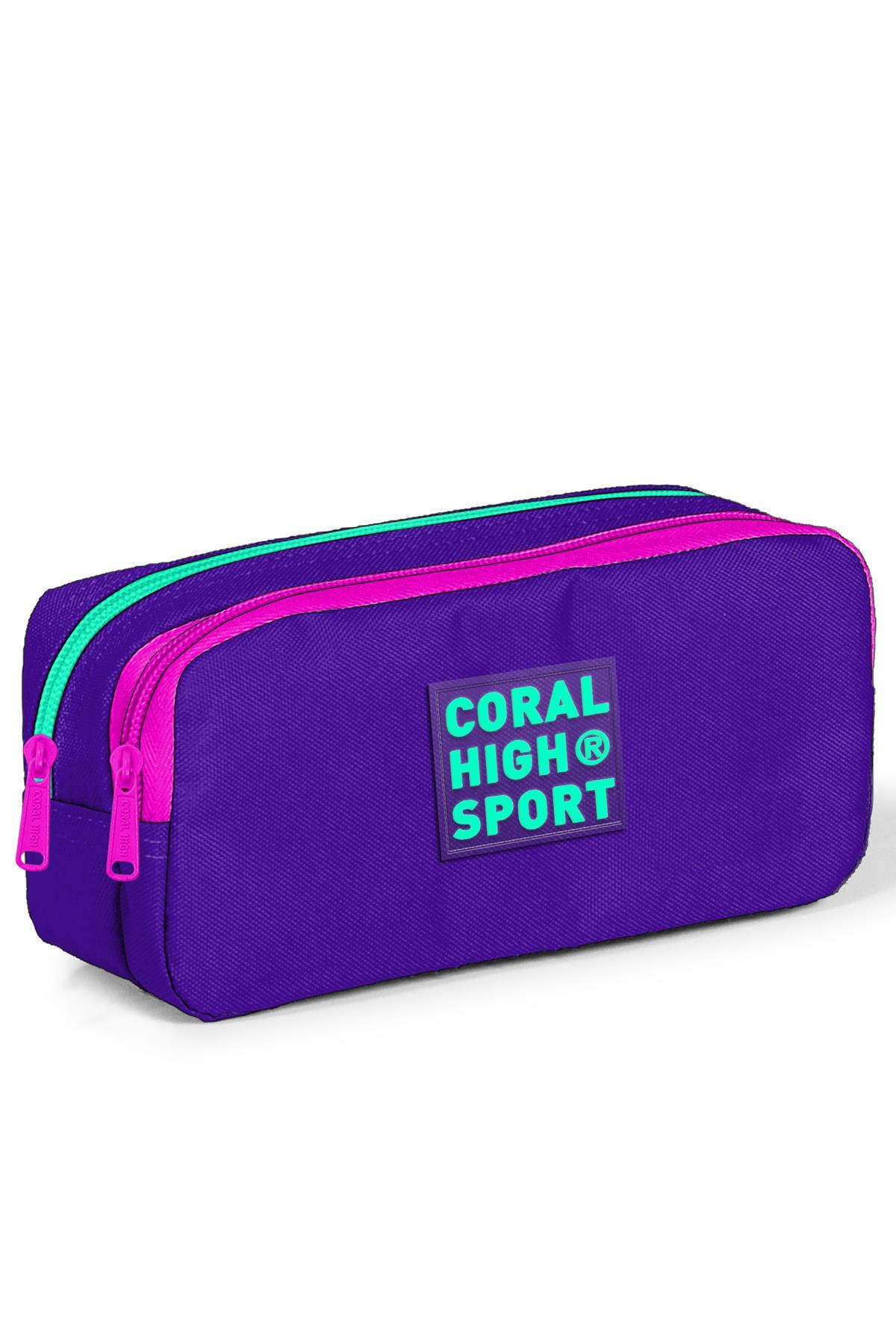 Coral High Sport Mor İki Bölmeli Kalem Çantası 22276