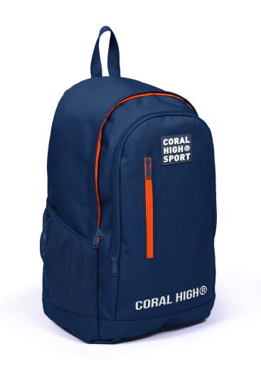 Coral High Sport Lacivert Üç Bölmeli USB Şarjlı Kulaklık Çıkışlı Sırt Çantası 23232 - 3