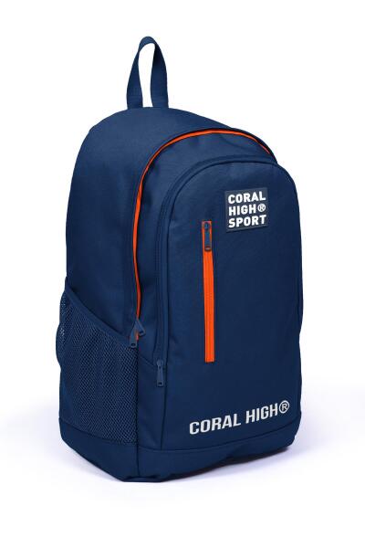 Coral High Sport Lacivert Üç Bölmeli USB Şarjlı Kulaklık Çıkışlı Sırt Çantası 23232 - 3