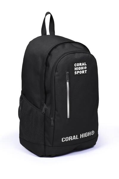 Coral High Sport Siyah Üç Bölmeli USB Şarjlı Kulaklık Çıkışlı Sırt Çantası 23231 - 3