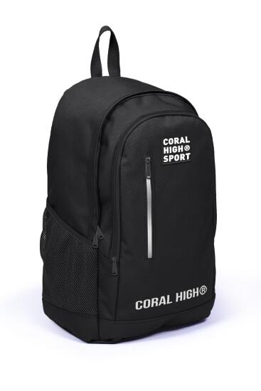 Coral High Sport Siyah Üç Bölmeli USB Şarjlı Kulaklık Çıkışlı Sırt Çantası 23231 - 3