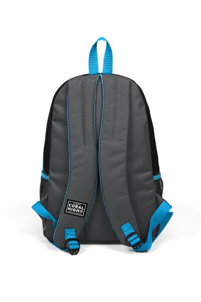 Coral High Sport Siyah Koyu Gri Dört Bölmeli Sırt Çantası 23458 - 3