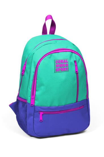 Coral High Sport Su Yeşili Lavanta Dört Bölmeli Sırt Çantası 23460 - Coral High Sport