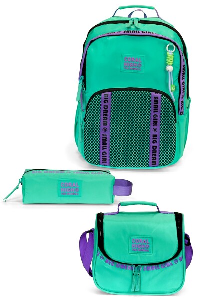 Coral High Su Yeşili 3'lü Okul Çanta Seti SET0124407 - 1
