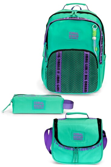 Coral High Su Yeşili 3'lü Okul Çanta Seti SET0124407 - Coral High
