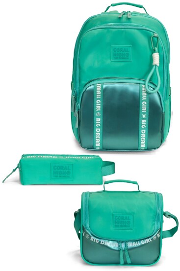 Coral High Su Yeşili 3'lü Okul Çanta Seti SET0124412 - Coral High