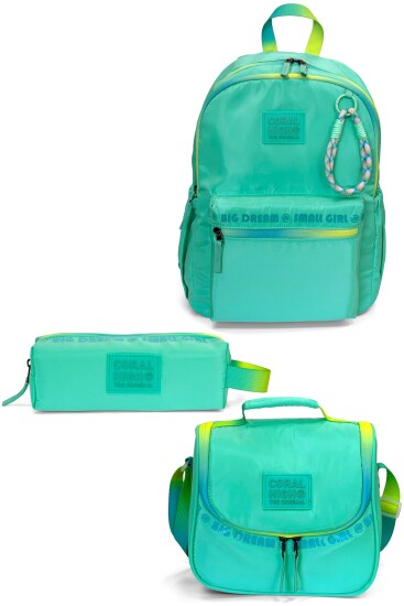 Coral High Su Yeşili 3'lü Okul Çanta Seti SET0124426 - Coral High