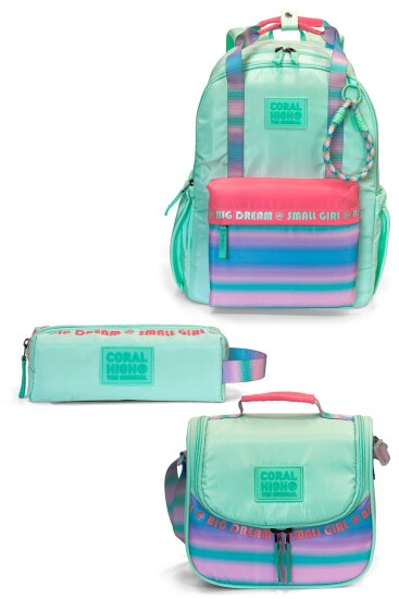Coral High Su Yeşili 3'lü Okul Çanta Seti SET0124427 