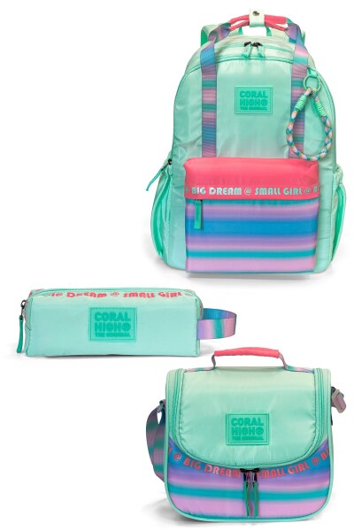 Coral High Su Yeşili 3'lü Okul Çanta Seti SET0124427 - 1