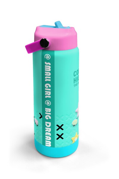 Coral High Su Yeşili Desenli Katlanır Ağızlıklı Çelik Termos 650 ml 38351 - 3