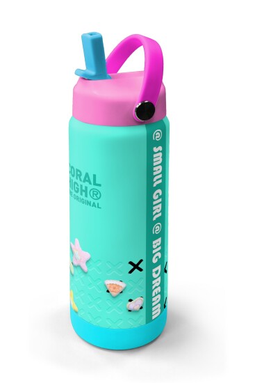 Coral High Su Yeşili Desenli Katlanır Ağızlıklı Çelik Termos 650 ml 38351 - 2