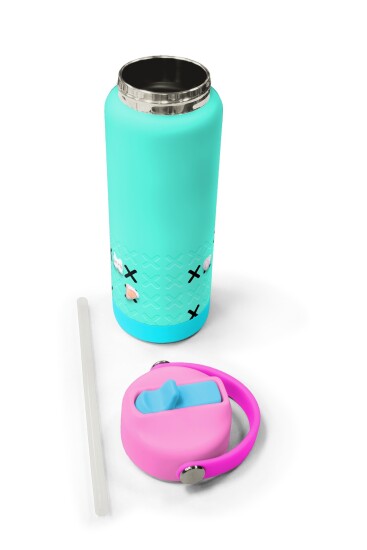 Coral High Su Yeşili Desenli Katlanır Ağızlıklı Çelik Termos 650 ml 38351 - 5