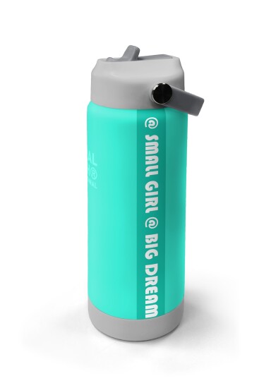 Coral High Su Yeşili Gri Desenli Katlanır Ağızlıklı Çelik Termos 650 ml 38357 - 4