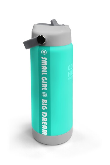 Coral High Su Yeşili Gri Desenli Katlanır Ağızlıklı Çelik Termos 650 ml 38357 - 3