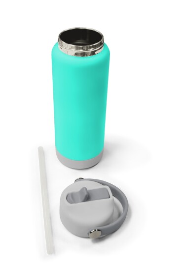 Coral High Su Yeşili Gri Desenli Katlanır Ağızlıklı Çelik Termos 650 ml 38357 - 5