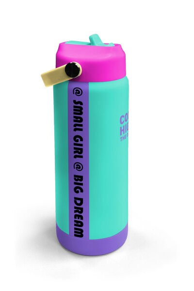 Coral High Su Yeşili Milka Desenli Katlanır Ağızlıklı Çelik Termos 650 ml 38352 - 3