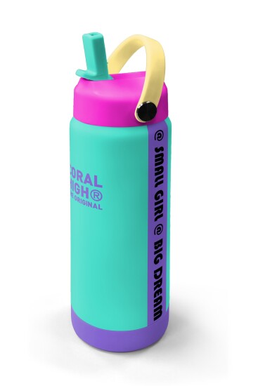 Coral High Su Yeşili Milka Desenli Katlanır Ağızlıklı Çelik Termos 650 ml 38352 - 2