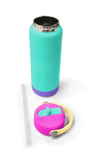 Coral High Su Yeşili Milka Desenli Katlanır Ağızlıklı Çelik Termos 650 ml 38352 - 5