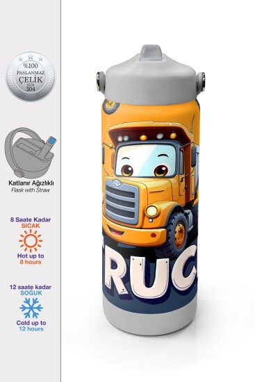 Coral High Truck Desenli Katlanır Ağızlıklı Çelik Termos 650 ml 38343 - Coral High
