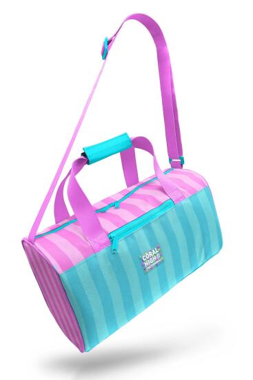 Coral High Turkuaz Pembe Çizgili Spor Çantası 27521 - 7